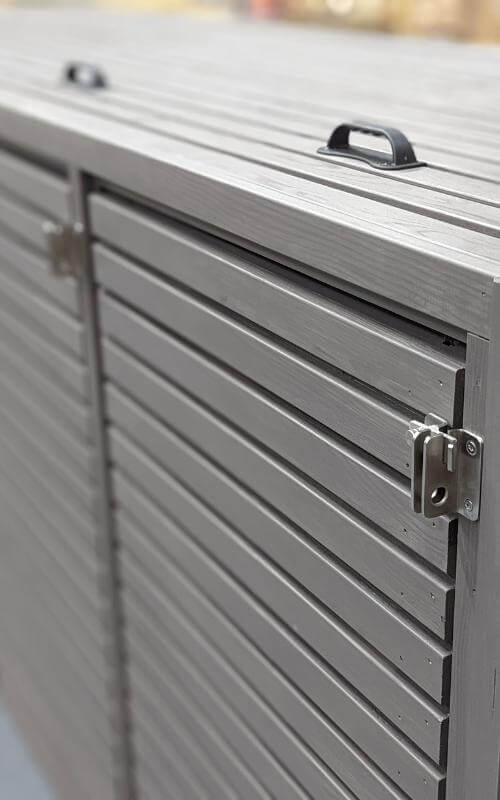 Each of the larch bin stores can be modernised using our timber treatment options.