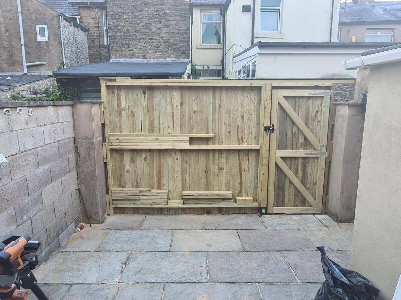 Pressure treated timbers were used to make the security gate and screen.