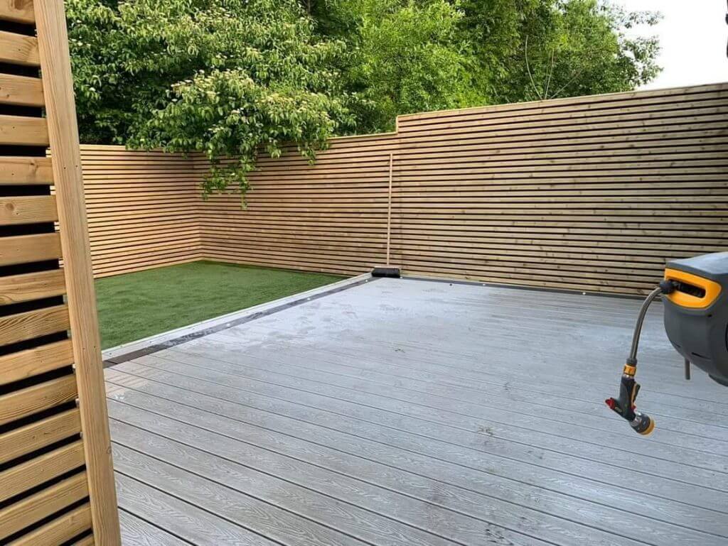 The fence panels, gate and composite decking have produced a stunning contemporary haven.