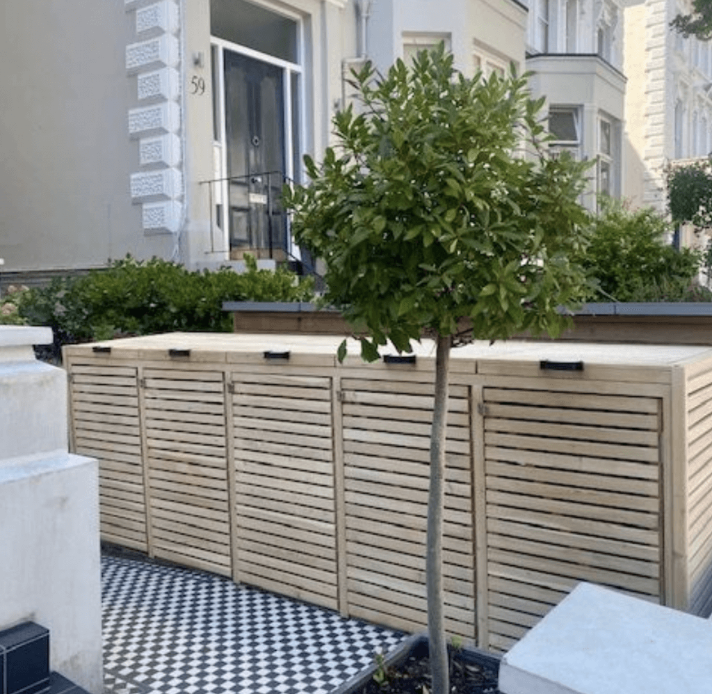 This London residential project uses our Larch five-bin store.